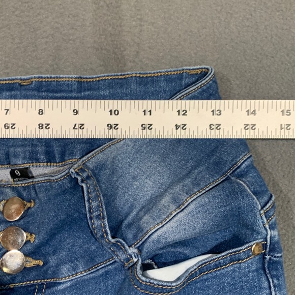 Fashion‎ Nova Women's Blue High Rise Button Fly Skinny Jeans Size 9 - Picture 5 of 7